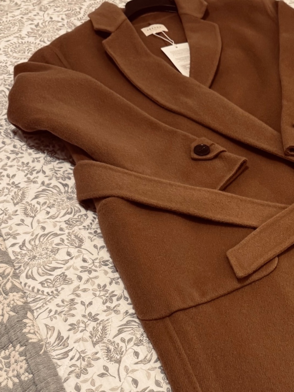 Sezane Mederick Coat Camel - Size 8 - Picture 9 of 12